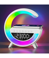 G-förmige RGBIC Lampe - Kabelloses Ladegerät, 24x23cm, Weiß, Bluetooth, 5V USB