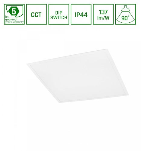 600x600 Algine Panel 26W/36W/46W - CCT 230V 90° IP44 UGR19 34mm weiß 5 Jahre Garantie