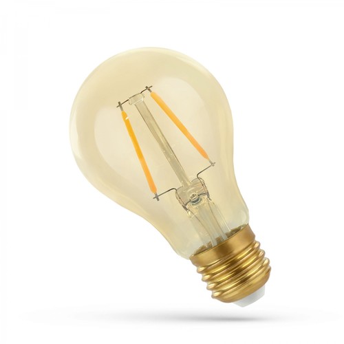 E27 4,9W LED-Lampe - A60, Filament, bernsteinfarbenes Glas, extra warm