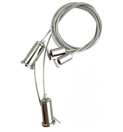 Drahtaufhängung für Leuchte - 1 Meter, höhenverstellbar, Set mit 2 Stück