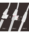 5m 230V wasserdichter Slim COB Strip - Klebeband rückseitig, 9W/m, IP67, 296 LED/m, bis 50m