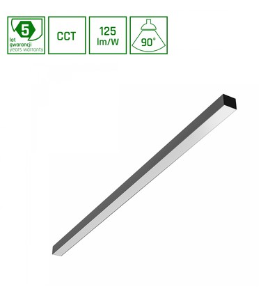 1203mm Basic LED-Leuchte 40W - 3CCT, 230V, 90°, IP20, 42x37mm, schwarz, PR, UGR19, Decke