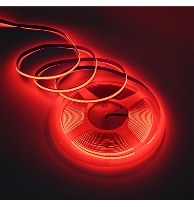 10m 9W/m Roter COB-LED-Streifen - 24V DC, IP20, 320 LED/m