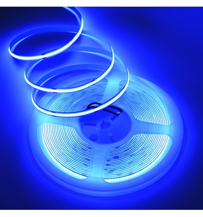 10m 9W/m Blauer COB-LED-Streifen - 24V DC, IP20, 320 LED/m