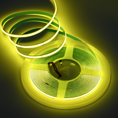10m 9W/m Gelber COB-LED-Streifen - 24V DC, IP20, 320 LED/m