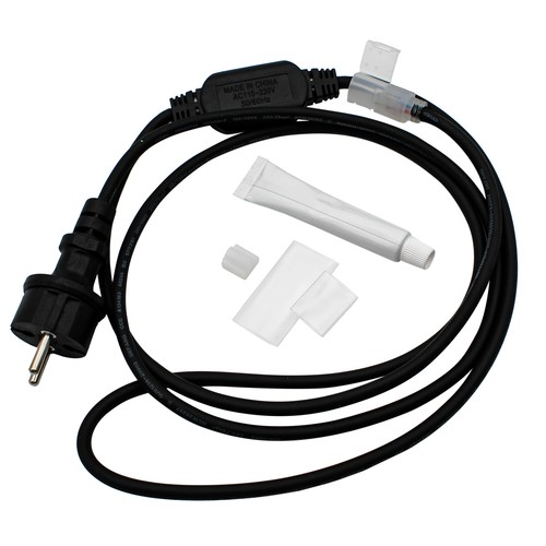 2m Wasserdichter Anschluss für 230V LED Strip (Slim COB) - Inkl. Endkappe, 230V