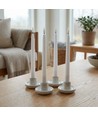 4er-Pack weiße LED-Kerzen inkl. Ladestation - Ø2cm, Höhe: 25cm, Stabkerzen, inkl. Fernbedienung, Timer