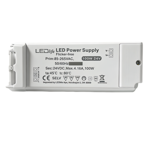 100W / 24V DC Netzteil - 4,16A, IP20 Innenbereich, Flicker free