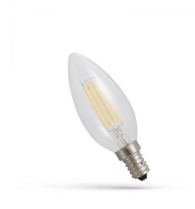 E14 4W LED Kerzenlampe - C35, Filament, Klarglas