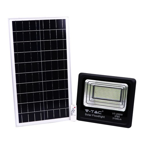 V-Tac 200W Solar LED-Fluter - 40W Solarpanel, 6000K, IP65