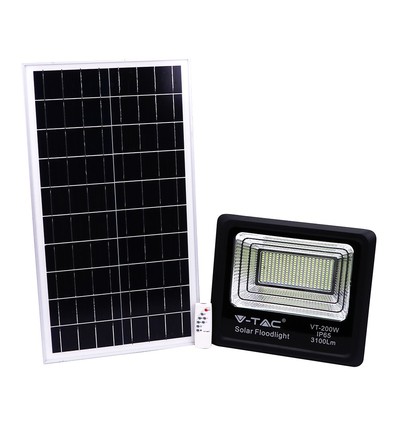 V-Tac 200W Solar LED-Fluter - 40W Solarpanel, 6000K, IP65