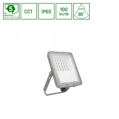20W NOCTIS MAX CCT LED-Fluter - IP65, 3 Lichtfarben, Grau, Außenbereich