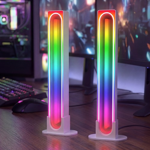 2 Stk. RGBIC Infinite Ambient Light Bar Weiß - 24cm, Bluetooth, 5W