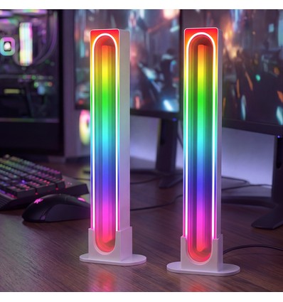 2 Stk. RGBIC Infinite Ambient Light Bar Weiß - 24cm, Bluetooth, 5W