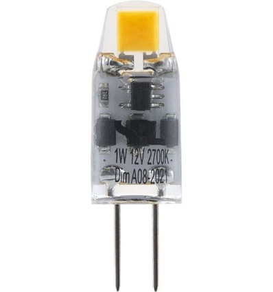 G4 1W COB LED-Lampe, 12V - 100lm, dimmbar, 2700K, Klarglas