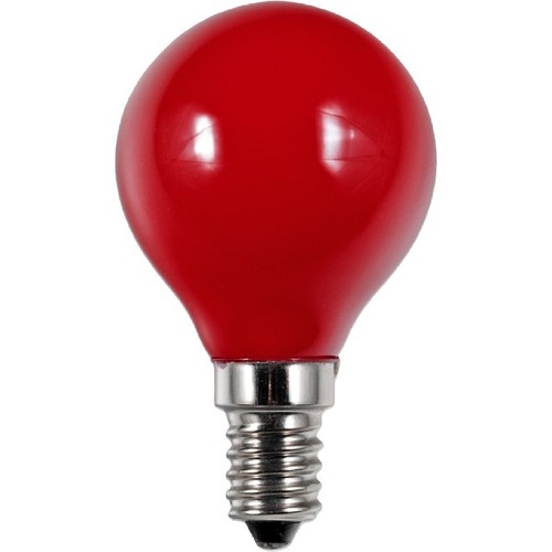 E14 1W LED Tropfenlampe - G45, Rot, Party Colour Premium