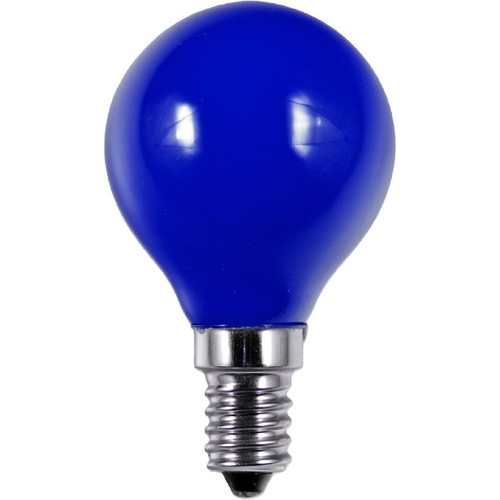 E14 1W LED Tropfenlampe - G45, Blau, Party Colour Premium