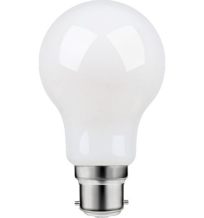 B22d 8W dimmbare LED-Lampe - A60, Filament, Mattglas, 806lm, warmweiß