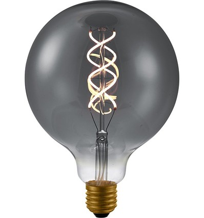 E27 5W dimmbare LED-Lampe - G125, Double Helix Filament, Rauchglas, 2200K