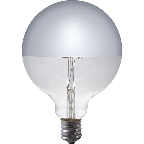 E27 4W dimmbare LED Globe - G125, Kopfspiegel silber, Filament, 2500K