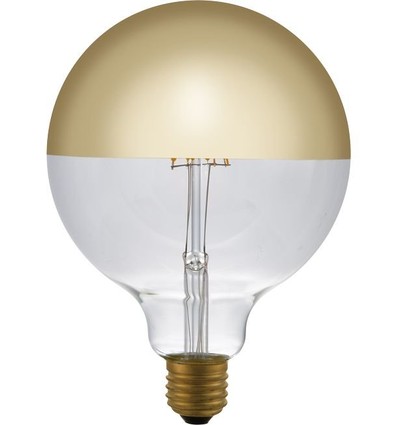 E27 4W dimmbare LED-Globe - G125, Kopfspiegel Gold, 2500K, Filament