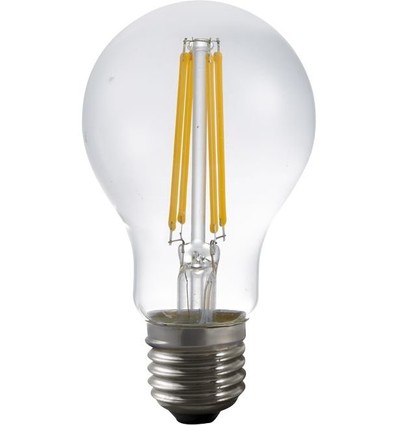 E27 7W LED-Filamentlampe mit Dämmerungssensor - A60, 810lm, Klarglas, 2700K