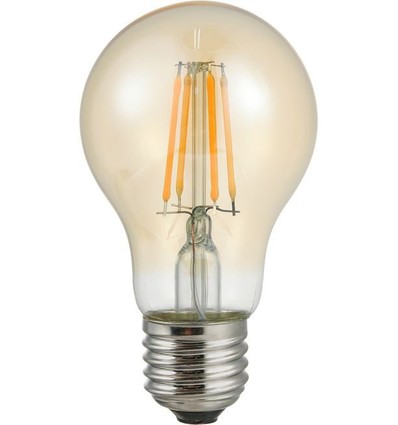 E27 4W LED-Filamentlampe mit Lichtsensor - A60, 430lm, 2500K, Goldglas