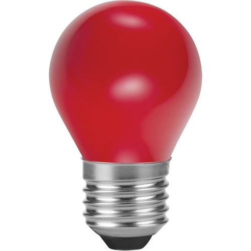 E27 1W LED Tropfenlampe - G45, rot, Party Colour Premium