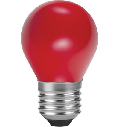 E27 1W LED Tropfenlampe - G45, rot, Party Colour Premium