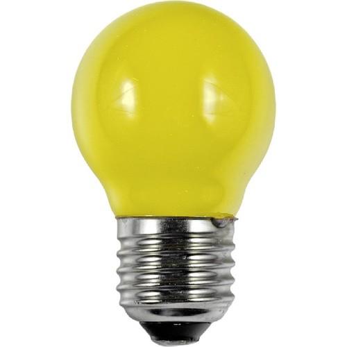 E27 1W LED Tropfenlampe - G45, Gelb, Filament, Party Colour Premium