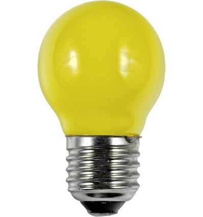 E27 1W LED Tropfenlampe - G45, Gelb, Filament, Party Colour Premium