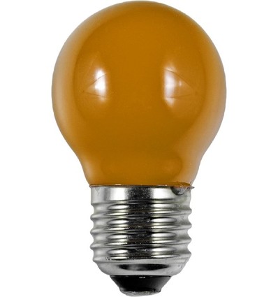 E27 1W LED Tropfenlampe - G45, Orange, Party Colour Premium