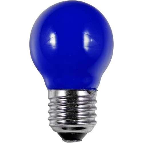 E27 1W LED Tropfenlampe - Blau, G45 Filament, Party Colour Premium