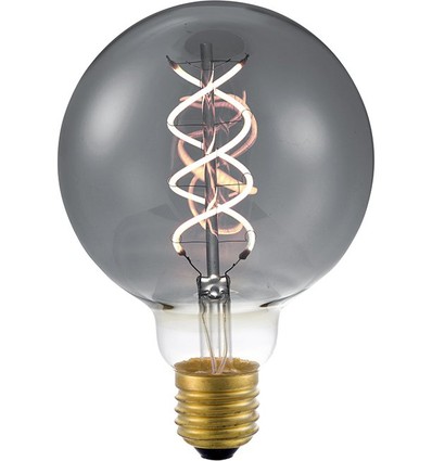 E27 5W dimmbare LED-Lampe - G95, Double Helix, Smoke, 2200K, 120lm