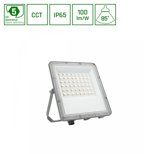 50W NOCTIS MAX CCT Flutlicht - IP65, 3 Lichtfarben, Grau, Außenbereich