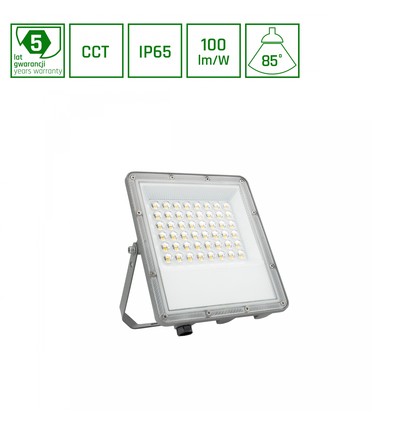 50W NOCTIS MAX CCT Flutlicht - IP65, 3 Lichtfarben, Grau, Außenbereich