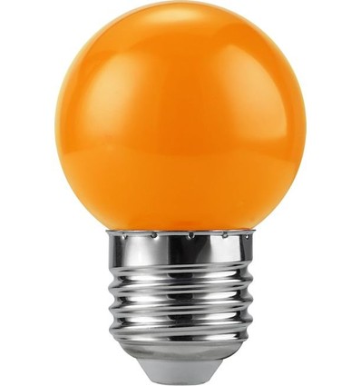 E27 1W LED Tropfenlampe - G45, Orange, Party-Leuchtmittel