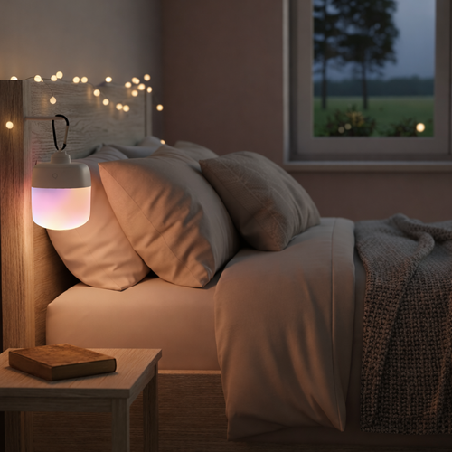 Wiederaufladbare LED-Lampe RGBW - Magnetisch & USB-C, inkl. Fernbedienung & Karabiner