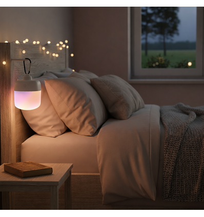Wiederaufladbare LED-Lampe RGBW - Magnetisch & USB-C, inkl. Fernbedienung & Karabiner
