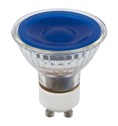 GU10 5W dimmbare LED-Lampe - Blau, 38°, Glas, 25lm