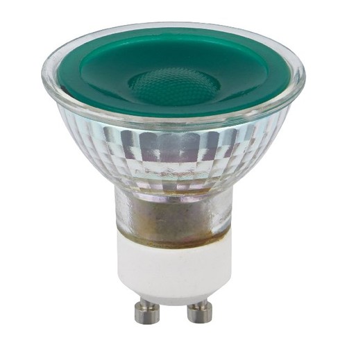 GU10 5W LED-Leuchtmittel - Grün, 38°, Glas, 90lm