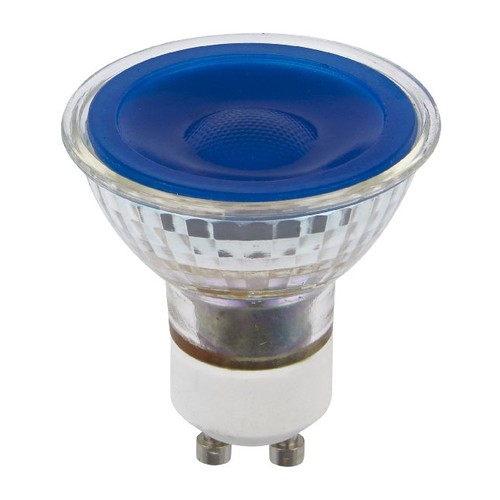 GU10 5W LED-Leuchtmittel - Blau, 38°, Glas, 230V