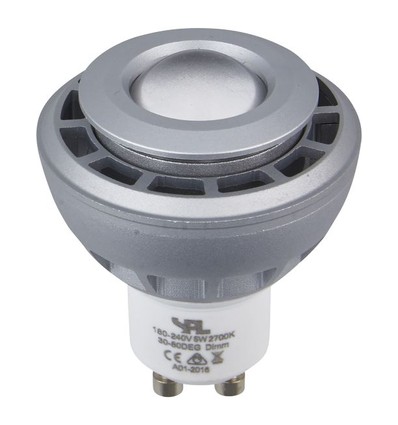 GU10 5,5W DimToWarm LED-Leuchtmittel - 2000-2800K, 30-80°, Silber, dimmbar