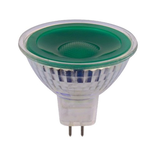 GU5.3 5W LED-Leuchtmittel, 12V - MR16, 38°, Grün, Glas