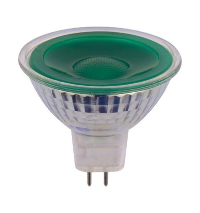 GU5.3 5W LED-Leuchtmittel, 12V - MR16, 38°, Grün, Glas