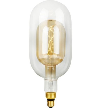 E27 4,9W dimmbare LED-Lampe - Filament Flex Double Tube, 38,5cm, 470lm, 2200K, Goldglas