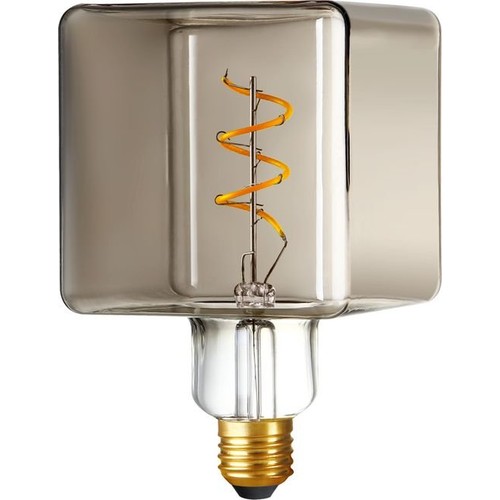E27 4W LED Ice Cube Filament Lampe - C95, dimmbar, 2200K, Rauchglas