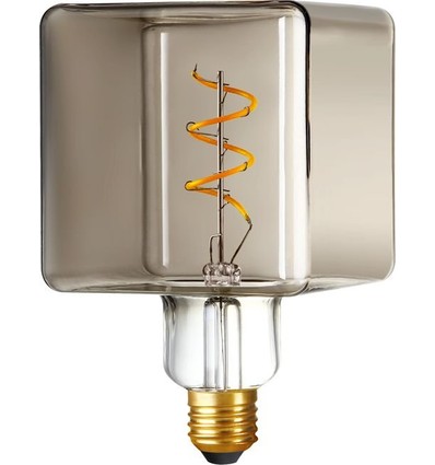 E27 4W LED Ice Cube Filament Lampe - C95, dimmbar, 2200K, Rauchglas