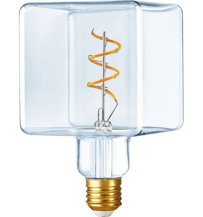 E27 4W dimmbare LED Ice Cube Lampe - C95, 2500K, Crystal, Filament Flex