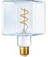 E27 4W dimmbare LED Ice Cube Lampe - C95, 2500K, Crystal, Filament Flex